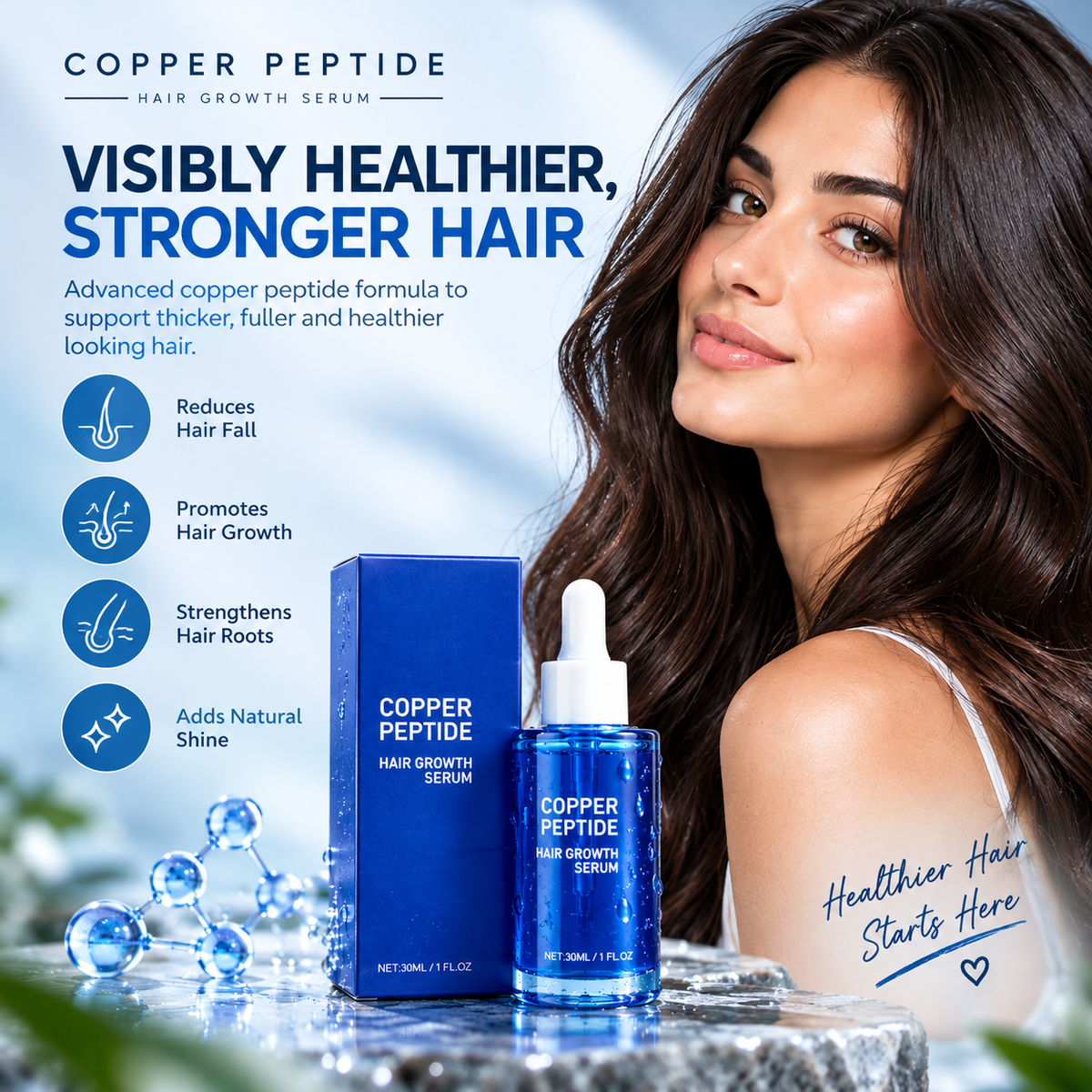 Sloveza Blue Copper Peptide Scalp Serum – 30ml